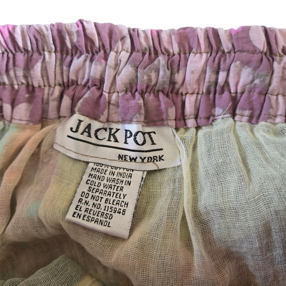 Jack Pot New York Cotton Patchwork Bohemian Midi Skirt Multicolor Lined Boho - Picture 6 of 7